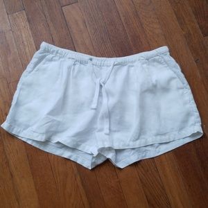 James Perse White Linen Shorts